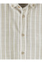 Vizyon New Season Beige Regular Fit Striped Men's Shirt - 6