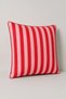Red and Pink Striped Throw Pillow Cover with Red Piping - 4