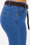 Plus Size High Waist Knitted Belt Pocket Wide Leg Denim Women's Pants - 4