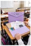 Snap File 4 Colors Pastel A4 1 Pack File Plastic Colorful Envelope File Snap File Homework Document Organizer - 3