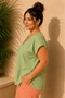 Women's Plus Size V-Neck Short Sleeve Aerobin Woven Blouse (Not Stretchy) - 4