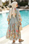 Women's Cashmere Patterned Hijab Dress Summer (Unlined) - 2
