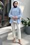 Floral Gathered Tunic 5501 - Baby Blue - 3