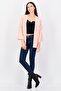 Women Split Neck Textured Cardigan, Pale Pink - 3