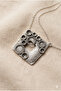 Cast Iron Square Motif Necklace with Steel Chain and Special Design Pendant - 2
