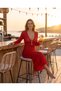 Chest-Cut-Out Openwork Knitwear Beach Dress with Metal Accessories - 4