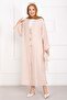 Gold Buttoned Lace-Up Long Kimono Beige - 3