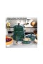 10 PCS Enamel Casserole Set with Lids, Non-Reactive Cookware, 16/18/20/22/24cm, Green - 2