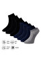 Pure Bamboo Summer Men's Booties Flat Short Black - Navy Blue - Gray Socks Seamless Premium Gift Boxed 7-Piece Softaura Series L5952Aznp