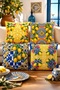 Classic Lemon Design Patterned 4-Piece Throw Pillow Cover Set