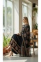 Anarkali ajrak Black 3 pic full stitched dress - 2