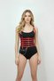5 Rows Red Leather Belt with Chain Detail, Leather Corset Belt - Apft626 - 2