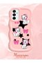 Samsung Galaxy M23 Compatible Case Camera Protector Pink Silicone Couple Phone Case Character Pattern - 2