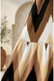 Bürümcük Fabric Zigzag Patterned Hijab Dress 0580A-03 Brown Black - 3