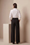 Women's Pleated Loose Fabric Pants - Black - 3