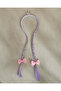 Girls Purple Bow Tassel Headband