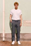 Men's Trousers with Elastic Waist and Ties - Anthracite