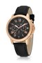 Leather Cord Roman Numeral Classic Men's Wristwatch Black Copper Color Pl-7084E4X - 3