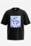 Sus Sign Design Printed Oversized Black T-Shirt
