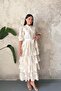 Beige Layered Patterned Dress