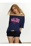 Women's Malibu Printed Boat Neck Off Shoulder 100% Cotton T-Shirt - 2