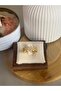 Zircon Stone Geometric Patterned Gold Color Women's Steel Ring |   Adjustable