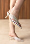 Fiora Satin Cage Detailed Pointed Toe Women's Heeled Slippers - 5