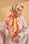 Twill Silk Watercolor Scarf Pink 90X90 - 3