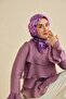 Twill Silk Scarf Classic Motif Purple 90X90 - 2