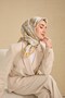 Twill Silk Scarf Milky Way Green Beige 90X90 - 3