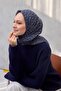 وشاح ناعم من القطن والبوليستر بنمط هندسي كريمي داكن 90×90