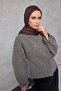 وشاح ناعم من القطن والبوليستر بنمط هندسي بلون القهوة القرفة 90×90