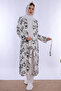 Hijab-Friendly Soft Textured Cotton Robe Maternity Pajama Set Effortt - Ecru - 2