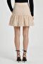 Women Textured Mini Skirts, Beige - 4
