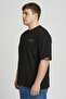 Men Crew Neck Short Sleeve Embroidered Logo T-Shirt, Black - 3