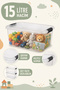2-Piece Lockable Box - Toy Organizer Baby Kids Room Storage Organizer 15Lt Transparent - 3