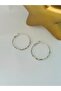 Cube Detail Steel Hoop Earrings