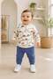 Baby boy car patterned ribbed top and bottom set 3-6-9-12 months old - 2