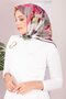 Vintage Rose Patterned Scarf Series Khaki - 2