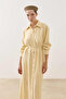 Piping Detailed Shirt Dress Yellow - 3