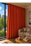 Dark Blackout Tile Cinnamon Blackout Background Curtain Sunlight-Proof Non-Pleated Single Wing Tulle Curtain Rustic - 2