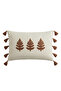 Botanical Embroidered Tassel Cushion Cover 35X55 cm