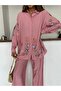 Women's Shirt with Beaded Embroidery on Front and Sleeves, Oversize Pants, Sizeable Suit - 4