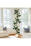 210cm S-Shape Artificial Rubber Tree with White Pot - 6