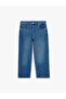 Baggy Jean Trousers with Cotton Pockets and Regular Waist - 5