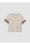 Vizyon New Season Beige Printed Soft Touch Women's T-Shirt - 8