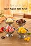 Set of 4 Stainless Metal Ice Cream Bowls with Stand Presentation Bowls 120 ml Ice Cream Dessert Bowls - 4