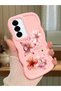 Samsung Galaxy A36 5g Compatible Case Camera Protector Pink Silicone Couple Phone Case Floral Pattern