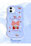 iPhone 12 Compatible Case Camera Protector Blue Silicone Couple Phone Case Strawberry Pattern - 2