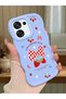 Oppo F31 5g Compatible Case Camera Protector Blue Silicone Couple Phone Case Strawberry Pattern